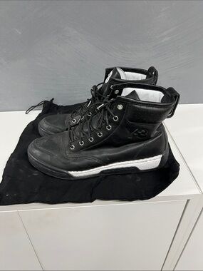 Y-3 Black Leather High-Top Sneakers